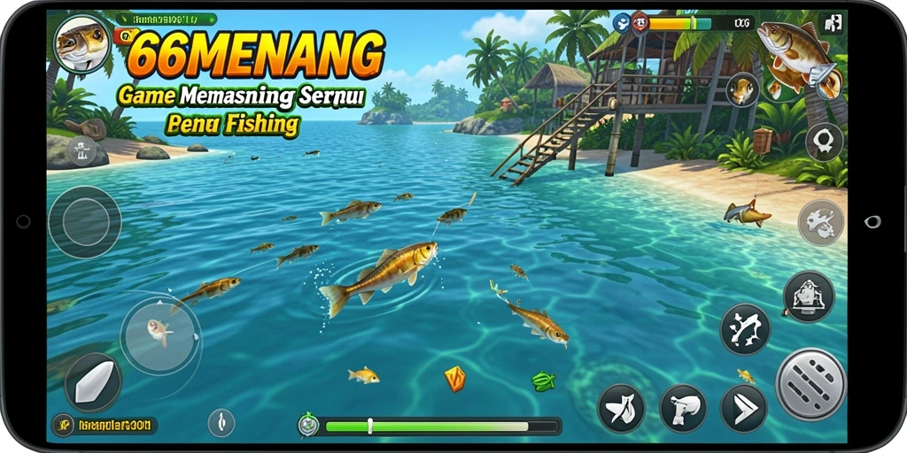 Tampilan menarik dari gameplay Fishing di 66MENANG.