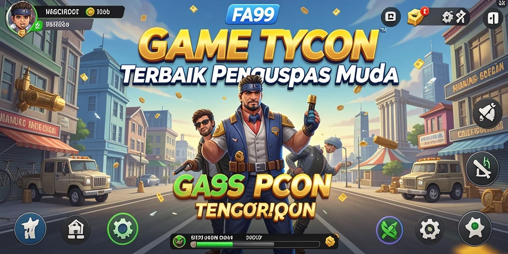 Tampilan menarik gameplay FA99 saat membangun bisnis.