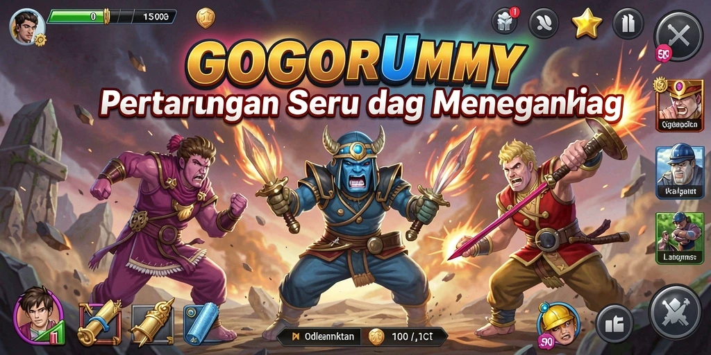 Tampilan aksi pertarungan seru di GOGORUMMY.