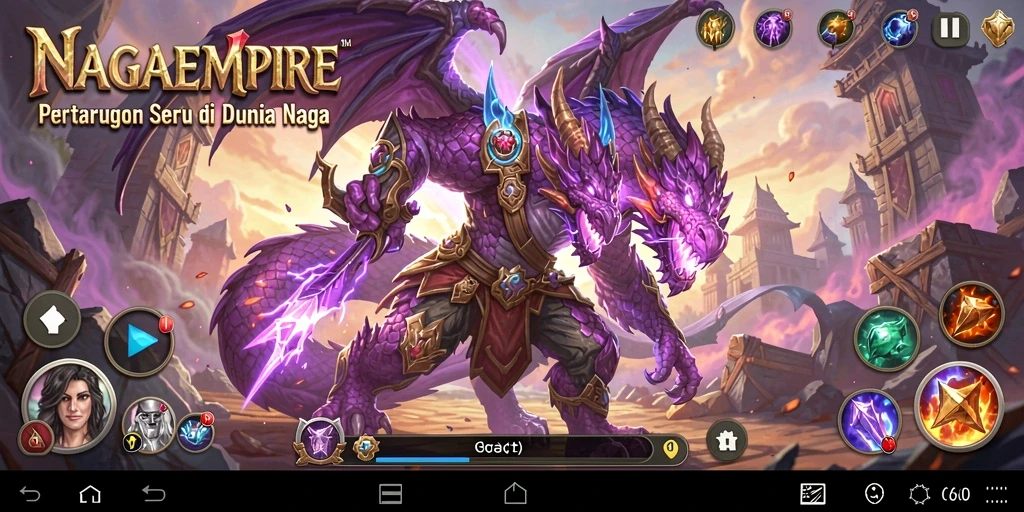 Gambaran gameplay seru di <strong>NAGAEMPIRE</strong> dengan pertarungan naga yang mendebarkan.