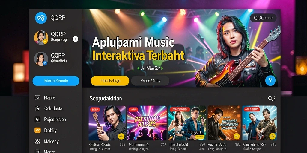 Tampilan gameplay QQRP dengan interaksi musik yang menarik.
