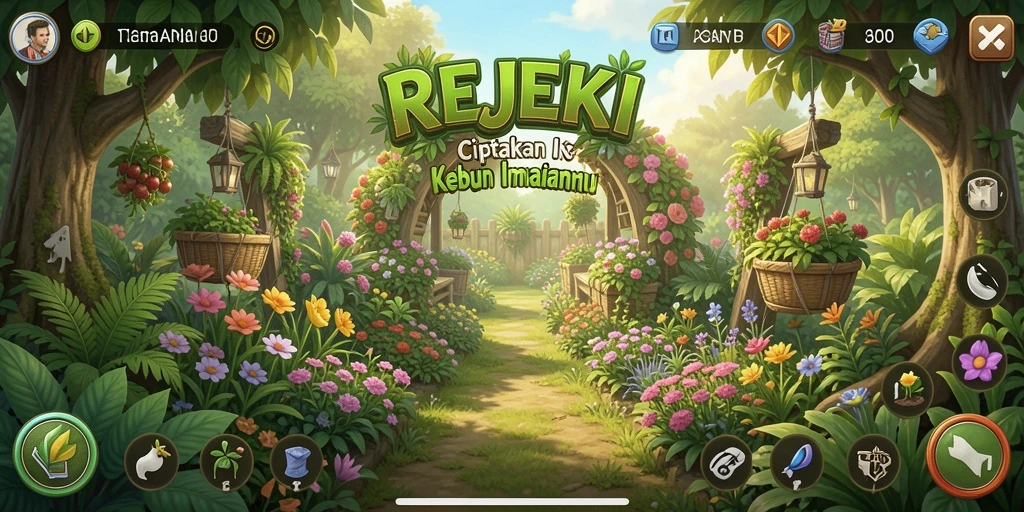 Tampilan gameplay REJEKI yang menampilkan aktivitas pertanian yang seru.