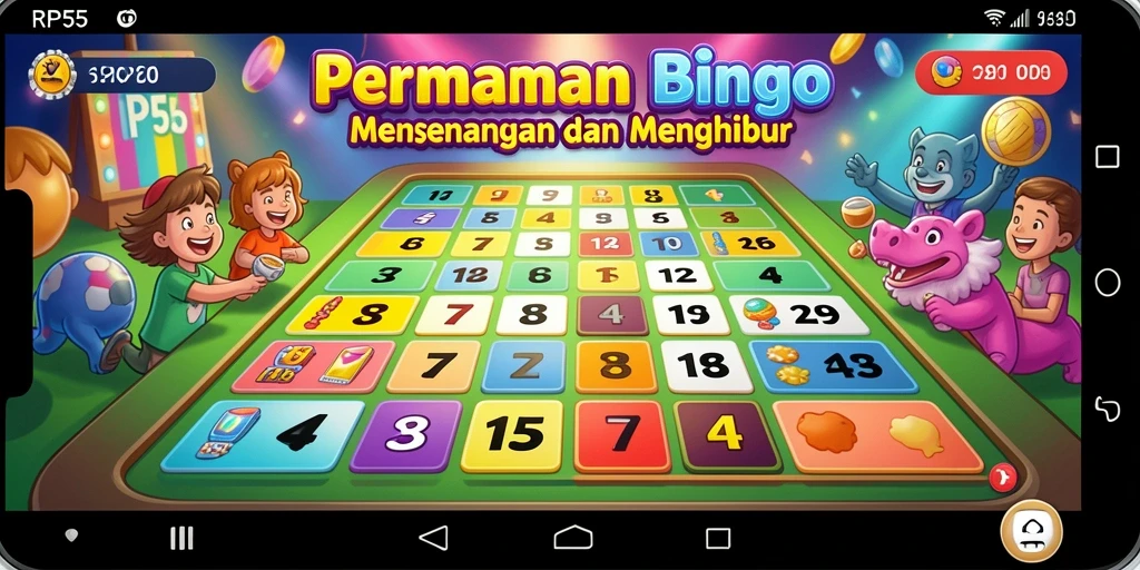 Screenshot gameplay RP55 menampilkan keseruan permainan Bingo.