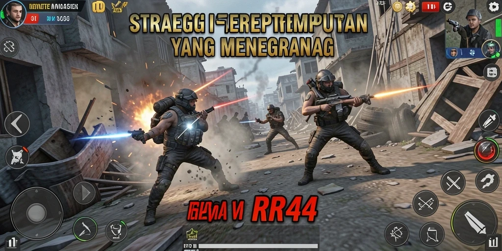 Tangkapan layar gameplay strategi intens di RR44.