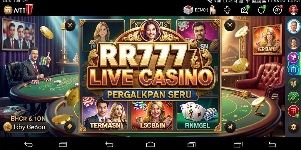 Tampilan gameplay Live Casino yang mengesankan dan interaktif di RR777.